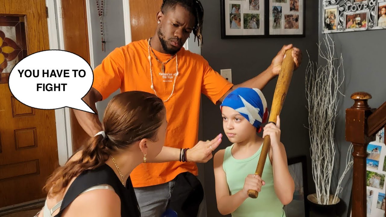 Getting London Ready To Fight Another Girl - Prank On Dad