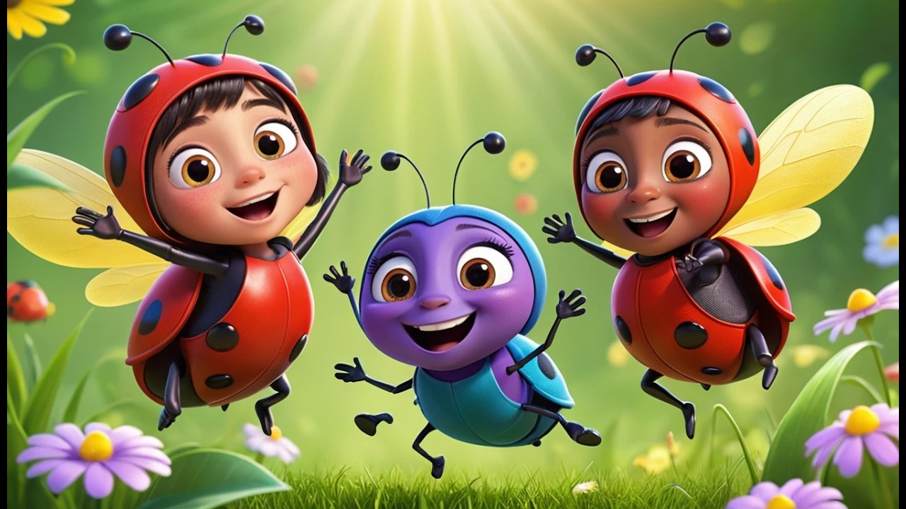 Five Little Ladybugs Fly Fly Fly | Nature Song & Counting Rhymes for Kids