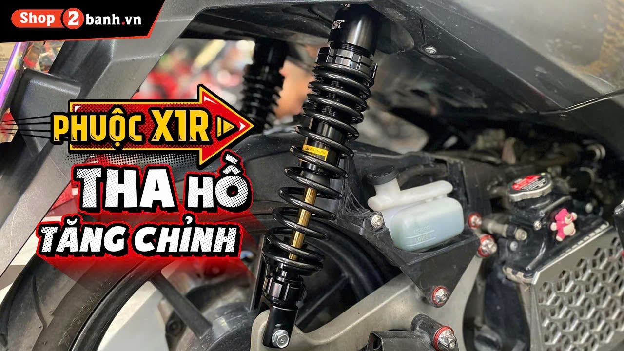Phuộc X1R Daytona cho AB các đời cao 320mm thiết kế Full CNC, tăng chỉnh Rebound 30 nấc