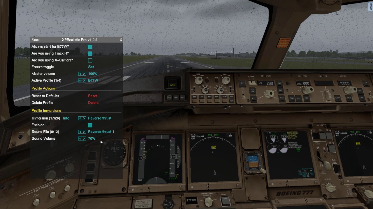X-PLANE 11 XPRealistic Pro on/off test