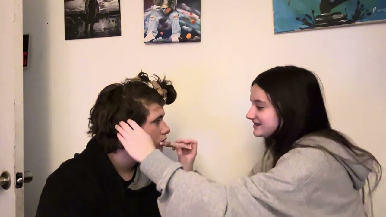 My Girlfriend does my makeup 