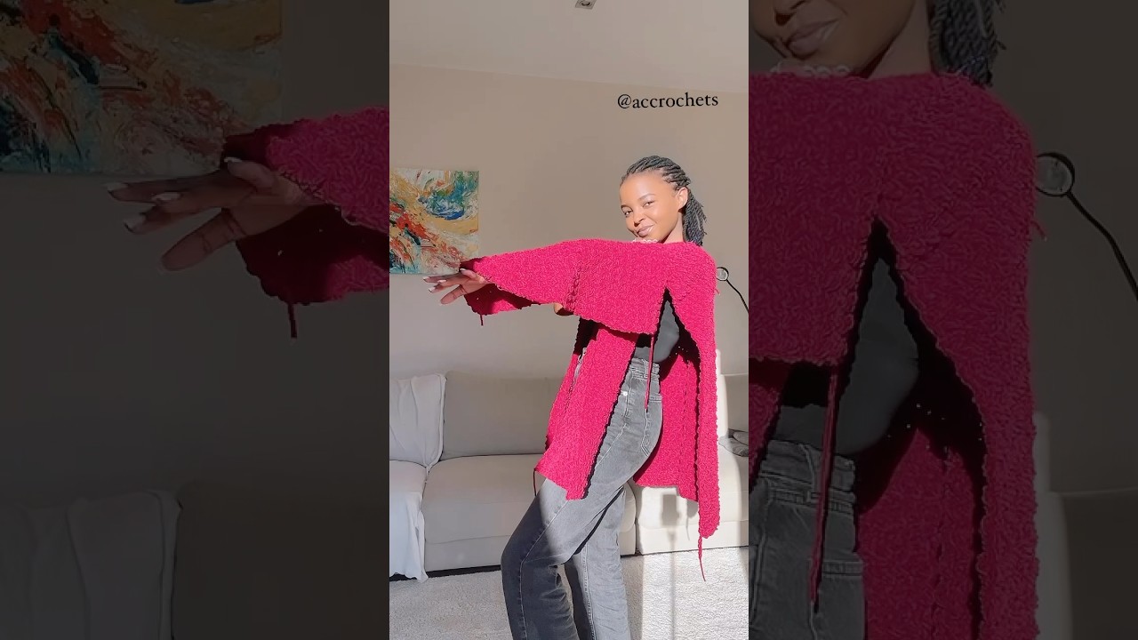 Easy crochet cardigan full tutorial live on Accrochets channel. Tap ▶️ link above to watch #crochet