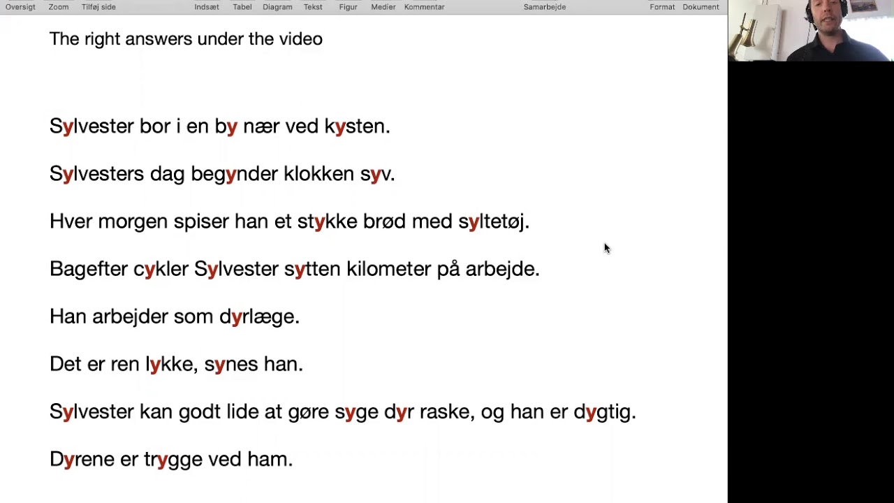 Exercise: How to pronounce the letter Y in Danish