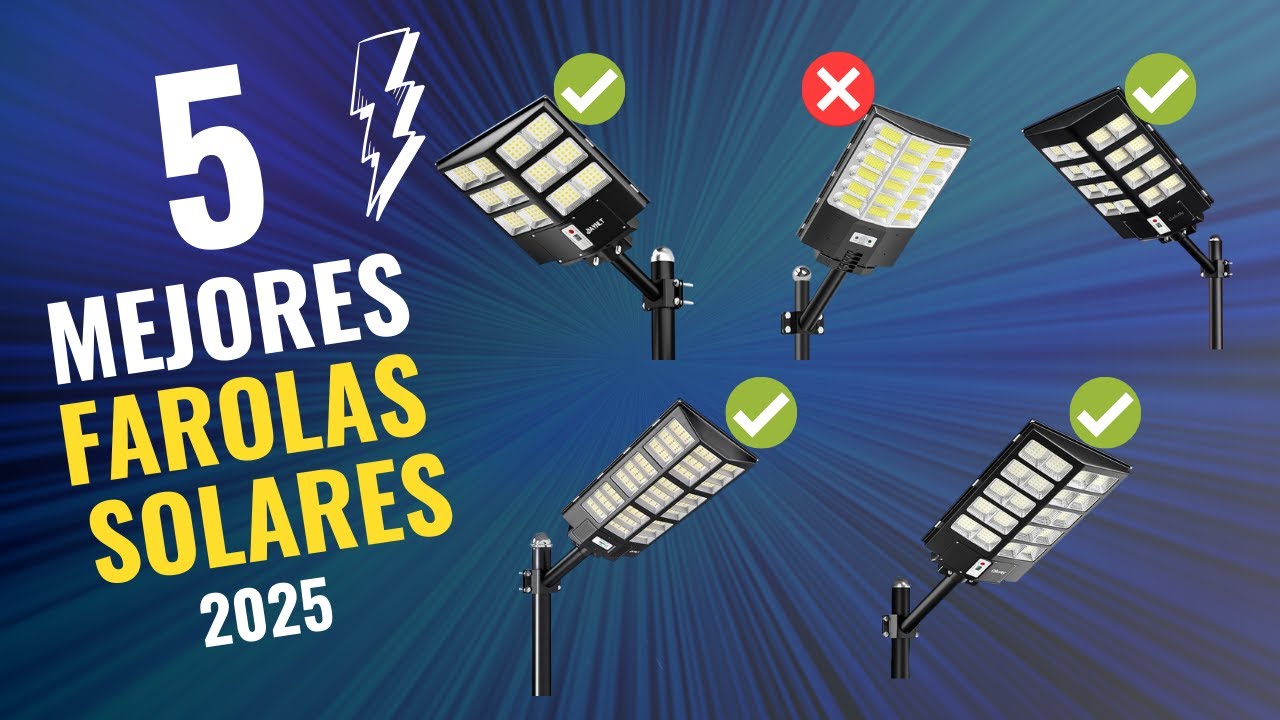 ✅ Las 5 MEJORES FAROLAS SOLARES DE EXTERIOR CALIDAD-PRECIO 2025🔥| Farolas Solares Buenas y Baratas 💡