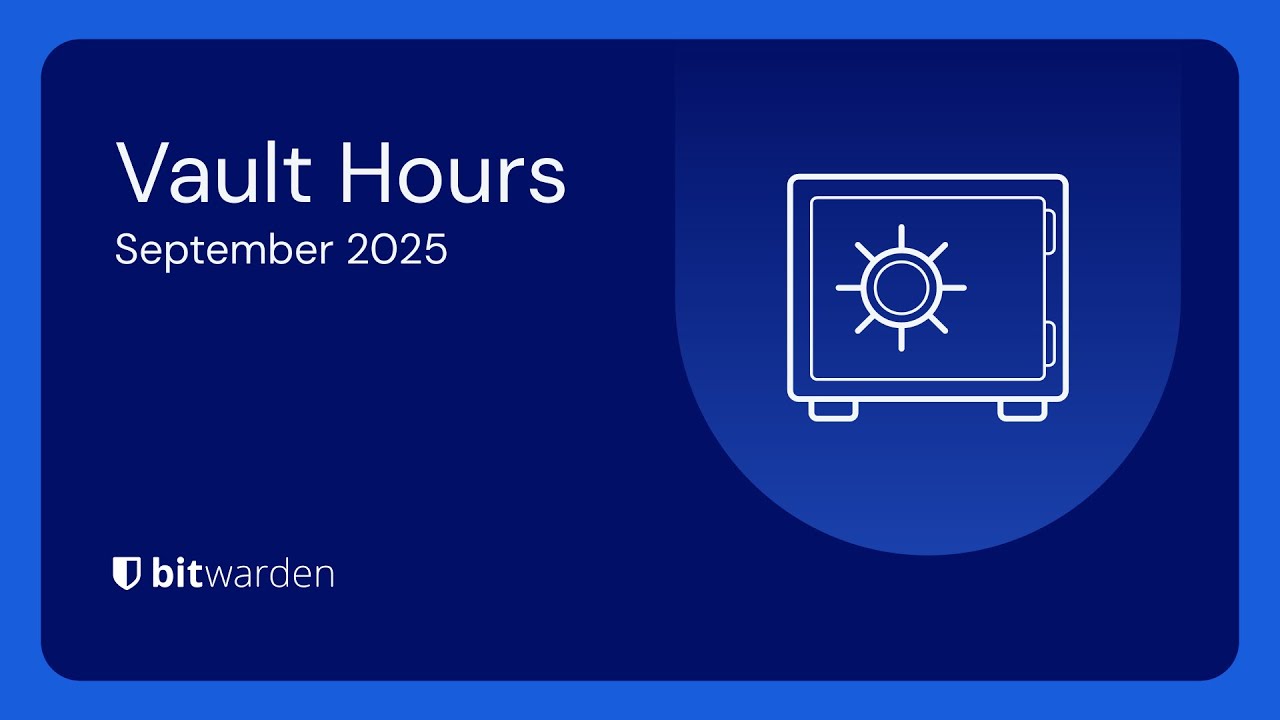 Часы работы хранилища Bitwarden: сентябрь 2025 г.