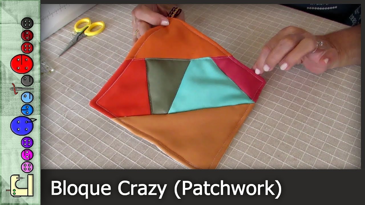Cómo hacer un Bloque Crazy (Patchwork) [Tutorial]