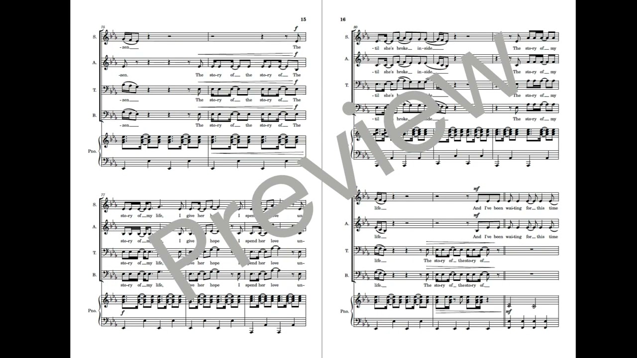 Story of My Life - One Direction (for SATB Choir)