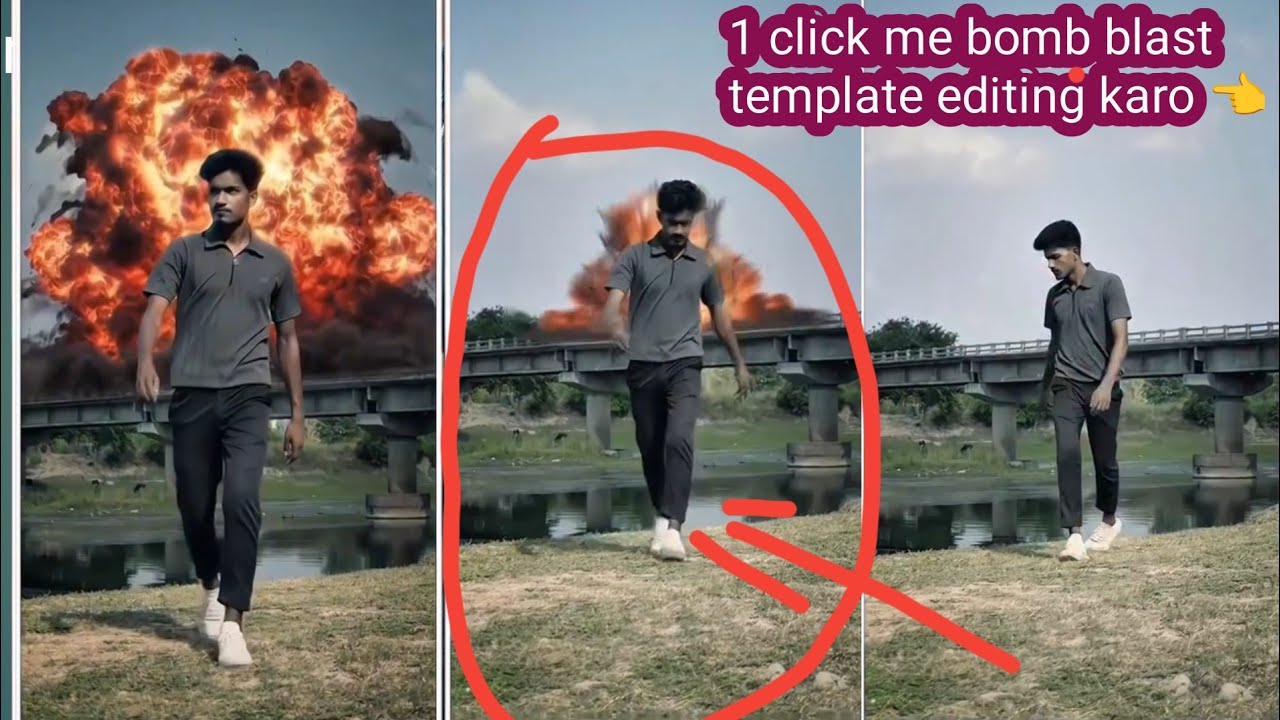 Bomb blast template video kaise banaen training Instagram reel template bomb blast 👈😱😱