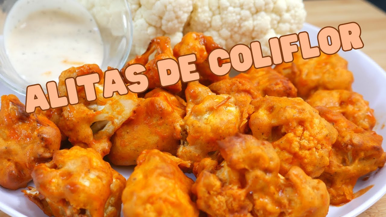 Cauliflower Bites | Alitas de coliflor buffalo en airfryer