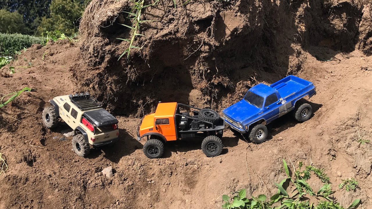 Scale RC Crawler Convoy! - Axial SCX24, Traxxas TRX4M & HobbyPlus CR18P