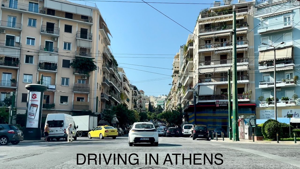 Driving in Athens | Παγκράτι | Hilton | Pangrati | part 2 | HDR 4K