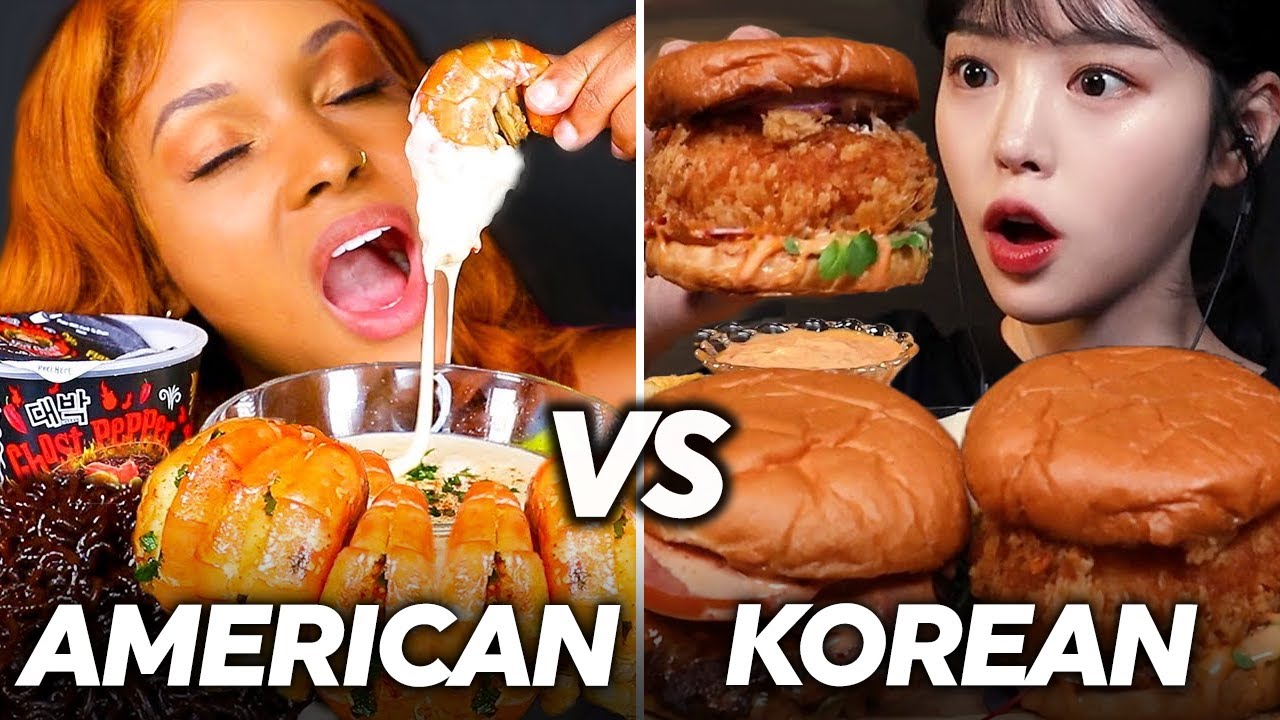 AMERICAN vs KOREAN mukbangs!