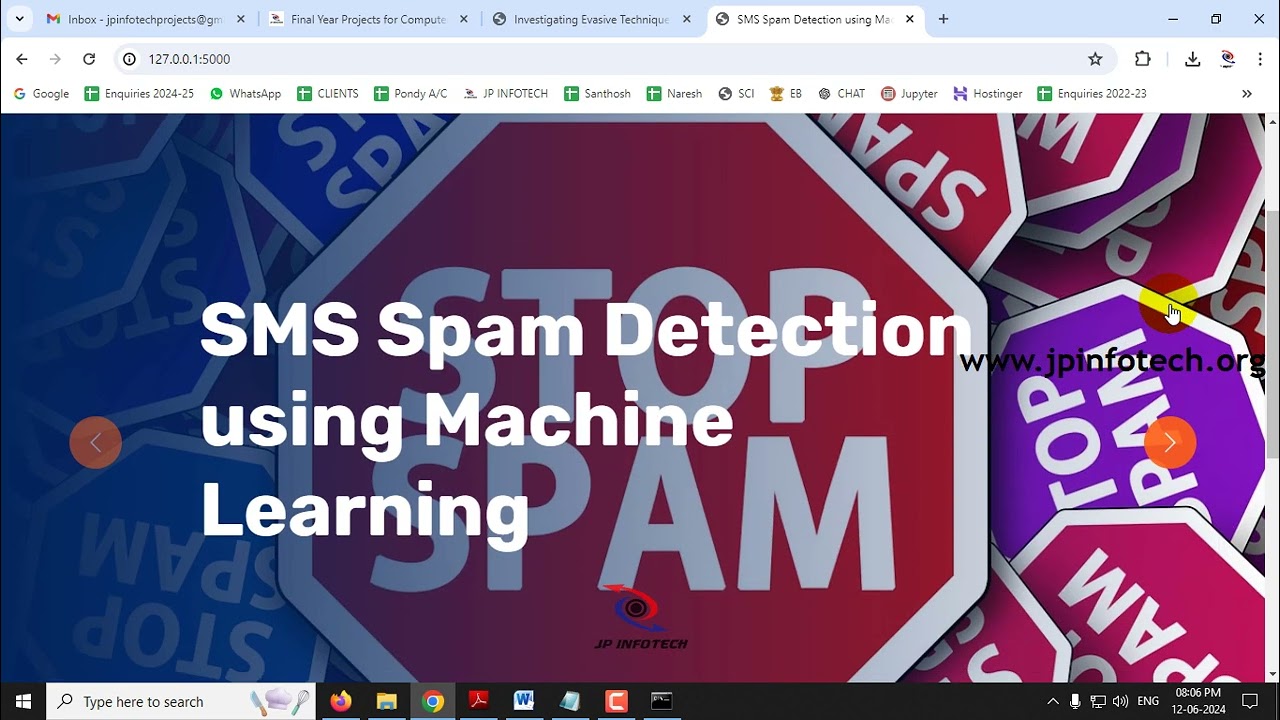 SMS Spam Detection using Machine Learning | Python IEEE Final Year Project