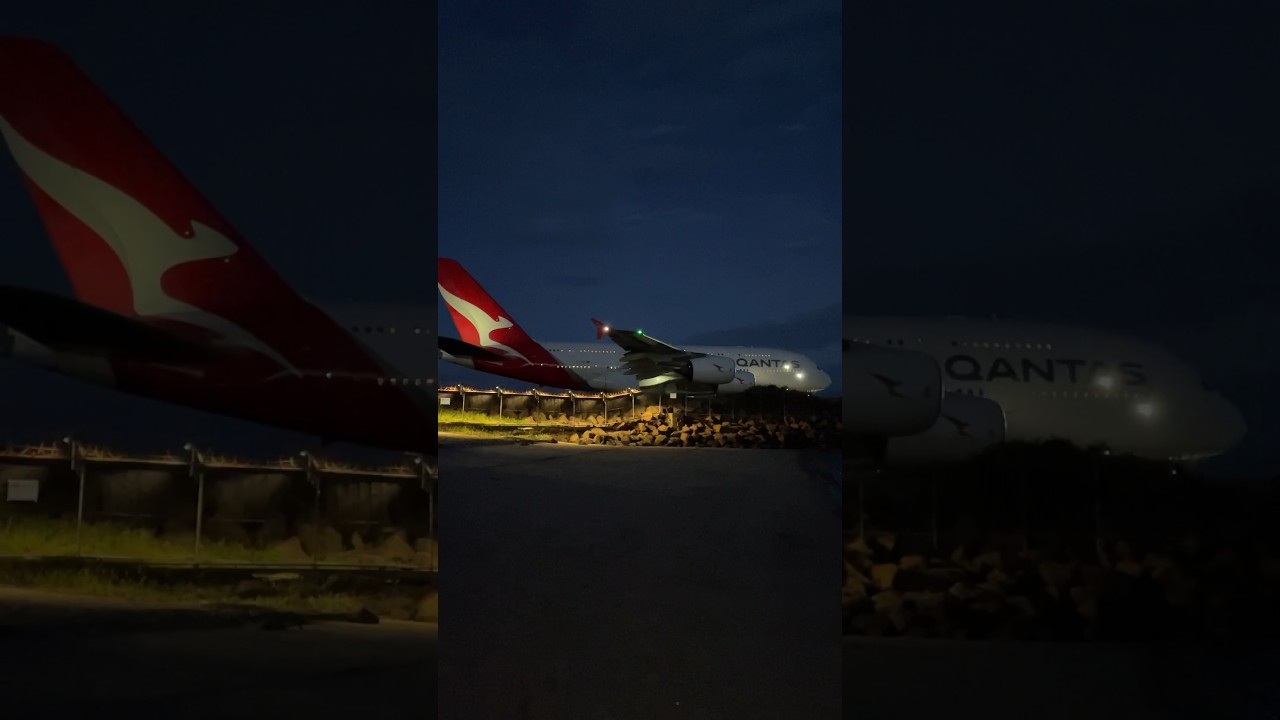 Qantas Airbus A380-800 on QF11 departing SYD heading to LAX #shorts