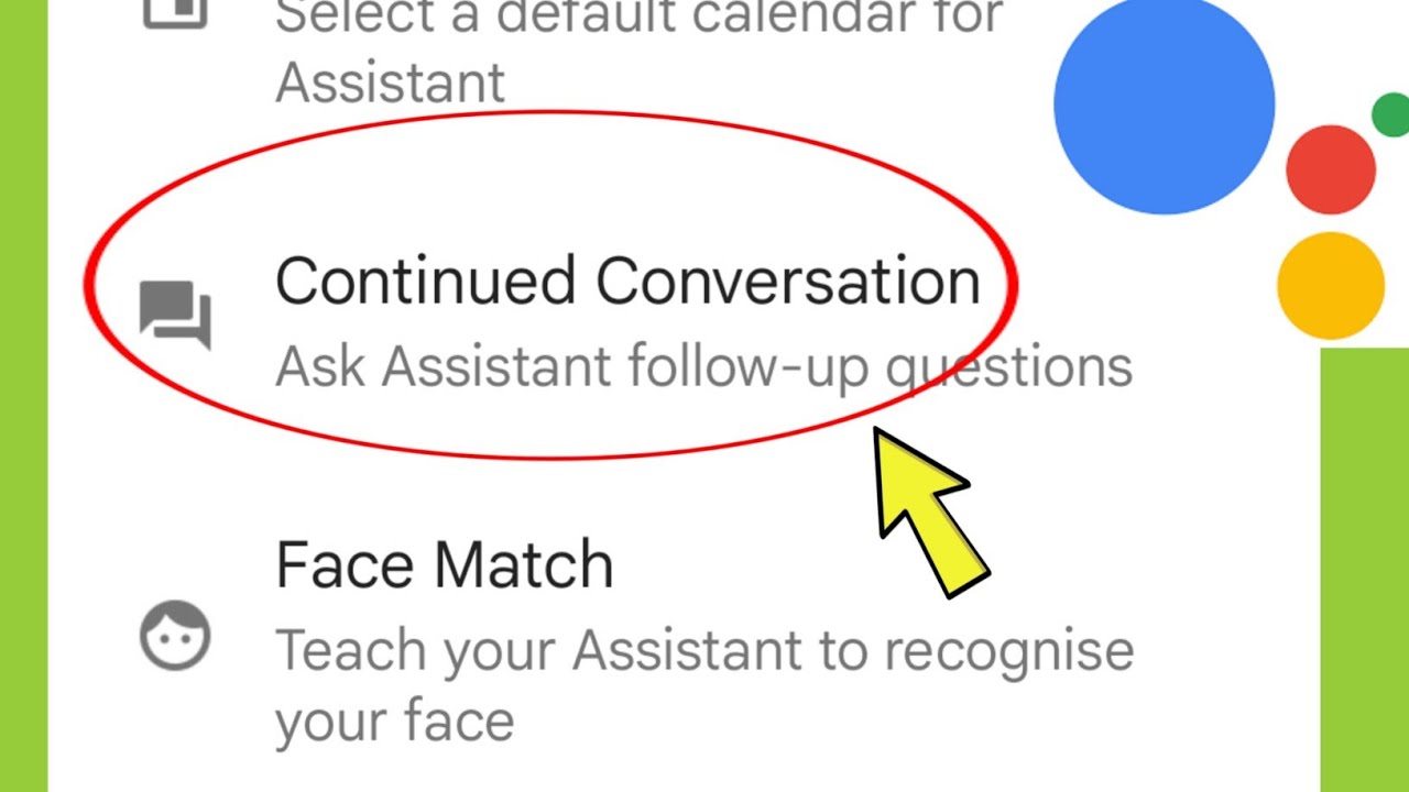 Google Assistant Continued Conversation Settings