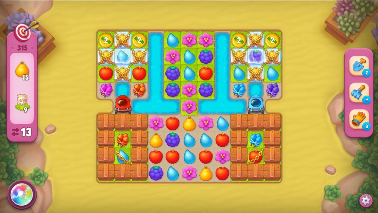 Gardenscapes level 315 - One Shot - Gameplay #Bubunka
