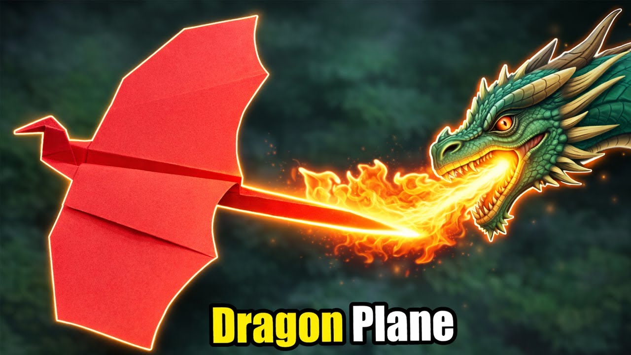 🐉 How to make a DRAGON PAPER PLANE 🔥 | Flying Origami | origami dragon | Paper Plane | New Version