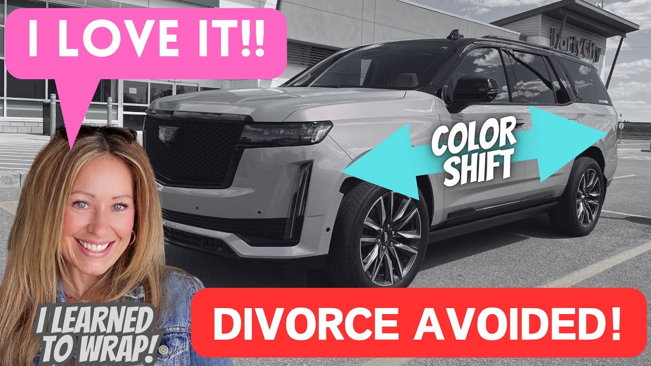 Insane Color Shift Wrap on Cadillac Escalade! 🤯 Gray-Pink Candy Metallic by Vinyl Frog