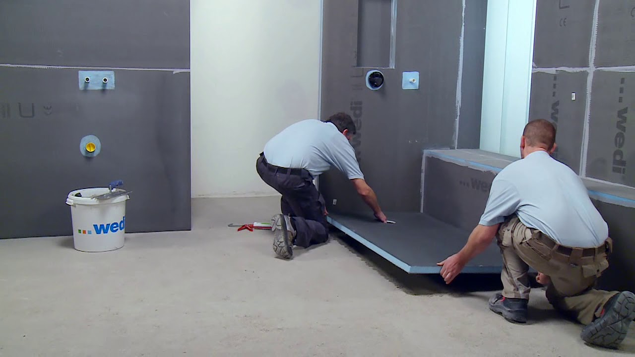 Wedi Bath replacement with floor water proofing with boards