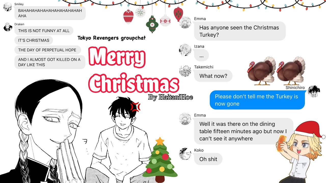 Tokyo Revengers text - “MERRY little chaotic CHRISTMAS”