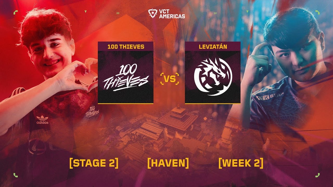 100 Thieves vs Leviatán - VCT Americas Stage 2 - W2D2 - Map 2