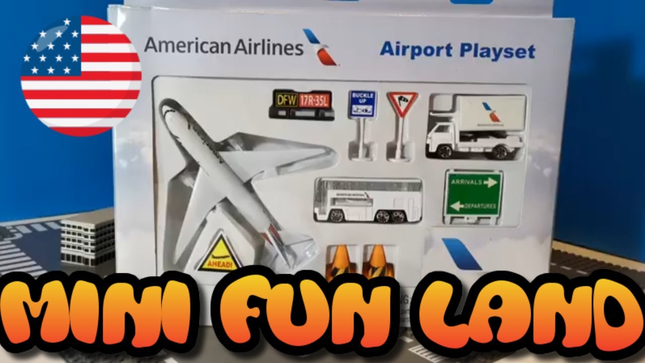 Unboxing of Daron American Airlines Airport Play Set Mini Fun Land アメリカン航空 美國航空  (000953)