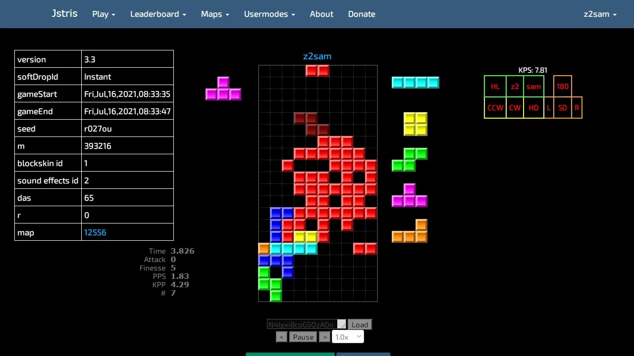 Jstris Map: When you're efficient on first try (16-07-2021)