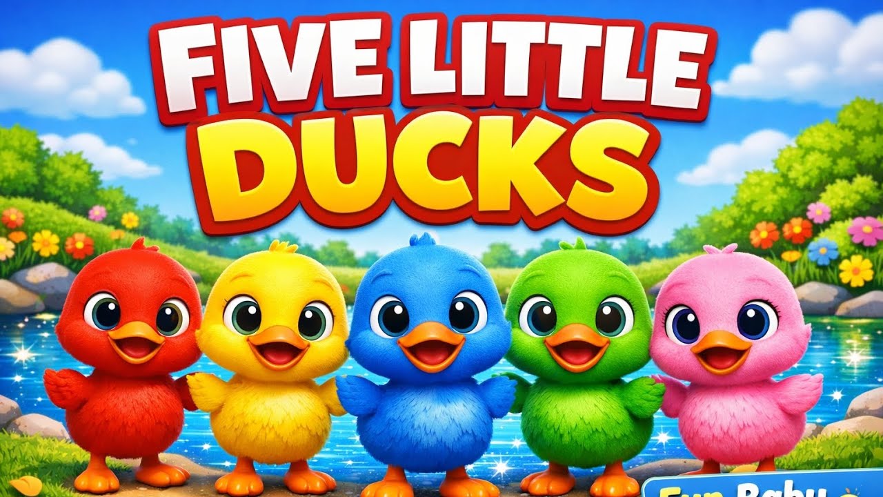Five Little Ducks 🦆🦆🦆🦆🦆 | Nursery Rhyme for Kids | 3D Animation | Baby Songs