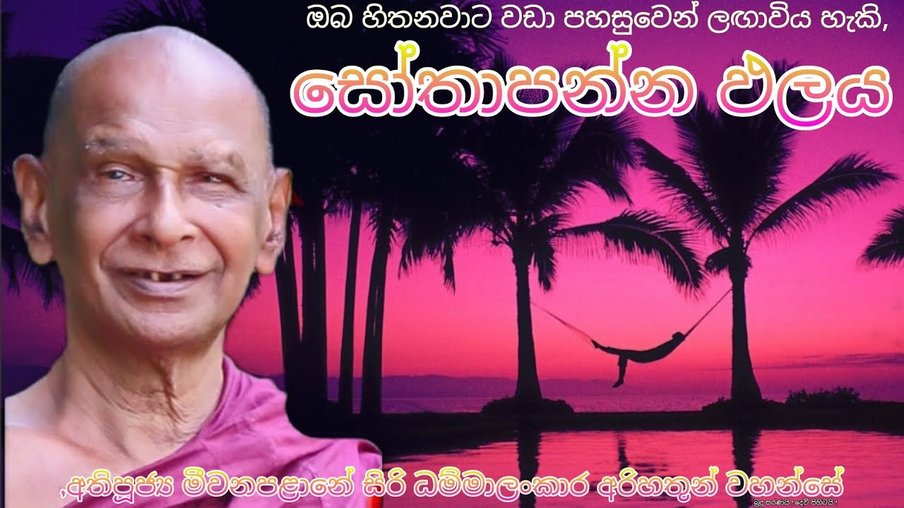 සෝතාපන්න ඵලය Sothapanna Palaya මීවනපළානේ සිරි ධම්මාලංකාර හිමි Meewanapalane Siri Dammalankara Himi