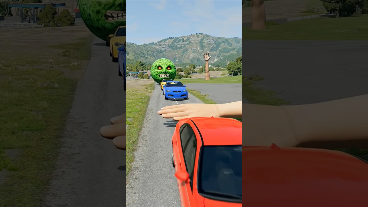🚗💥 Small Cars Get Wiped Out by Giant Hand! 🤯 | BeamNG Destruction ✋😱