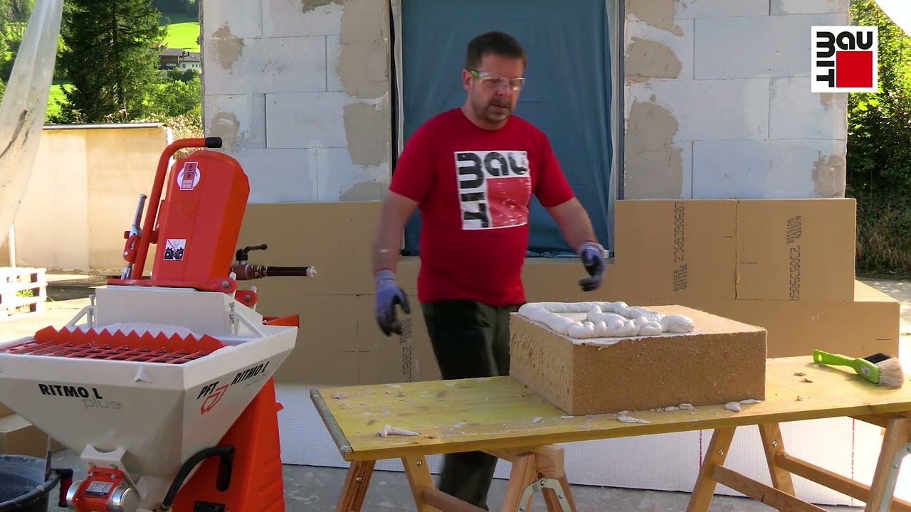 WDVS mit Holzfaserdämmung auf Mauerwerk kleben und schneiden