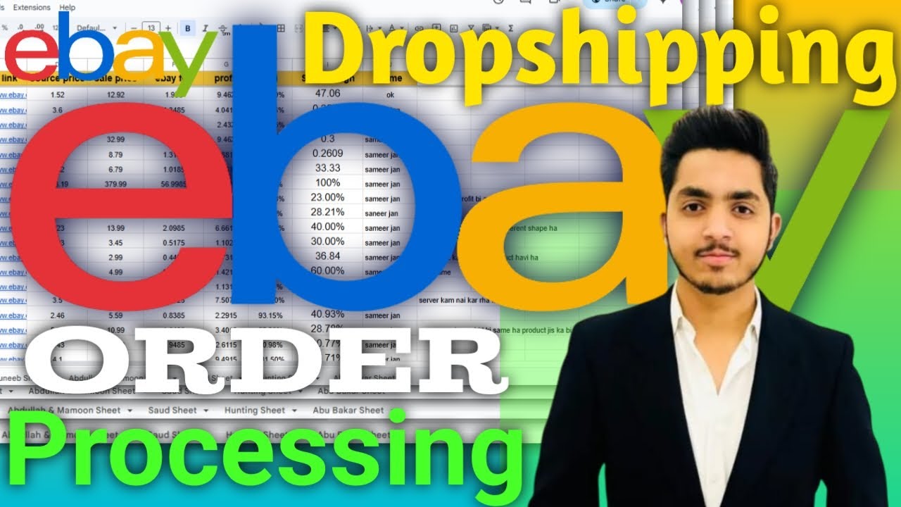 Ebay Order Processing Sheet | Order Management Sheet | Dropshipping Order Processing Google Sheet