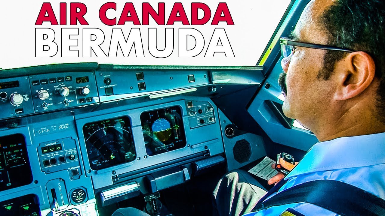 FABULOUS DEPARTURE from Bermuda in Air Canada Airbus Cockpit