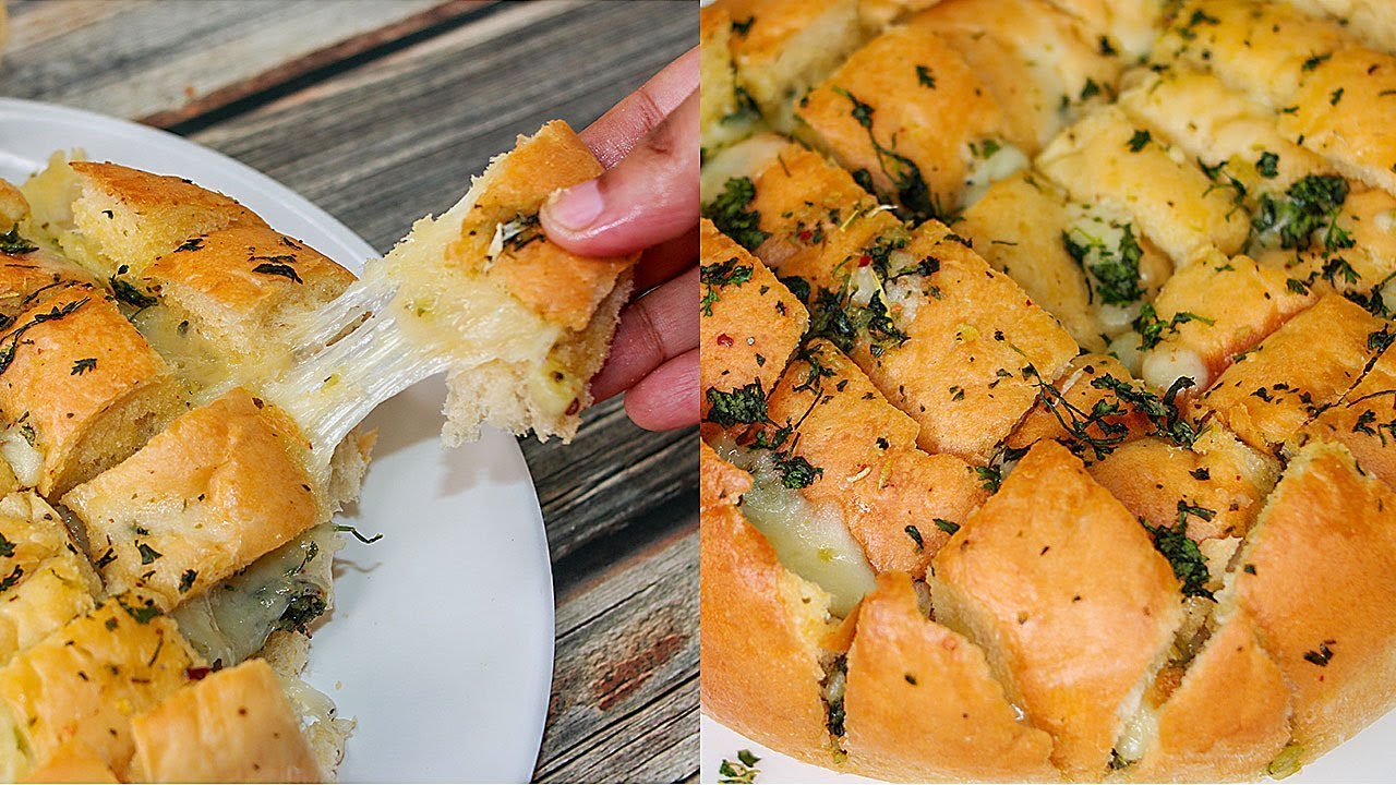 Pull Apart Garlic Bread | Eggless & Without Oven | Yummy | Easy No Oven Cheese Garlic Bread Recipe