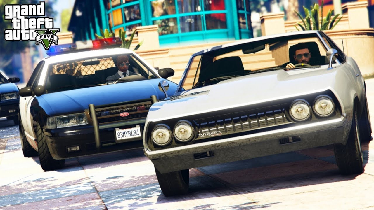 GTA V| Classic Muscle Cop Chase (Rockstar Editor)