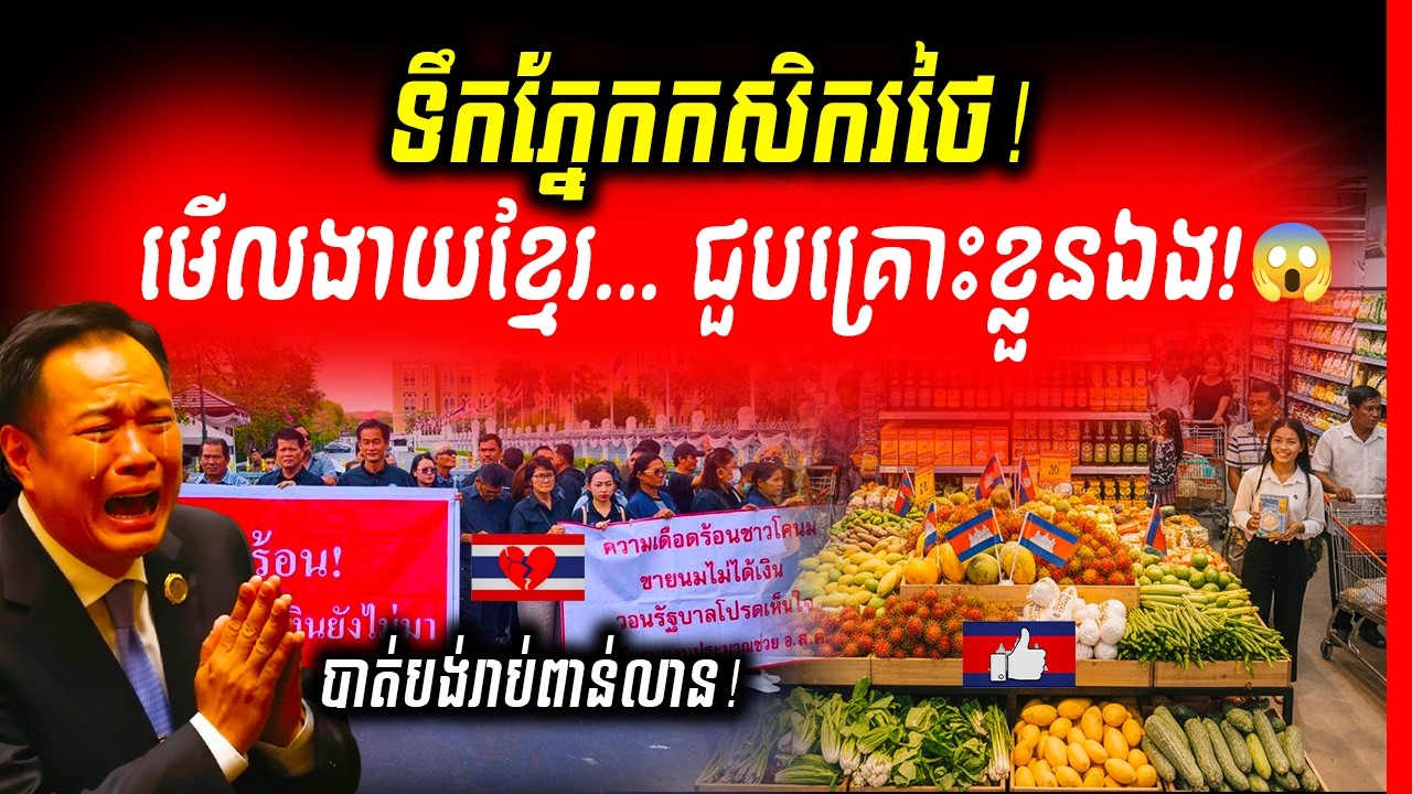 🚨តម្លៃនៃភាពក្រអឺតក្រទម! ថៃមើលងាយខ្មែរ ឥឡូវសេដ្ឋកិច្ចខ្លួនឯងរលំ កសិករយំស្រែកឡោមព័ទ្ធវិមានរដ្ឋាភិបា