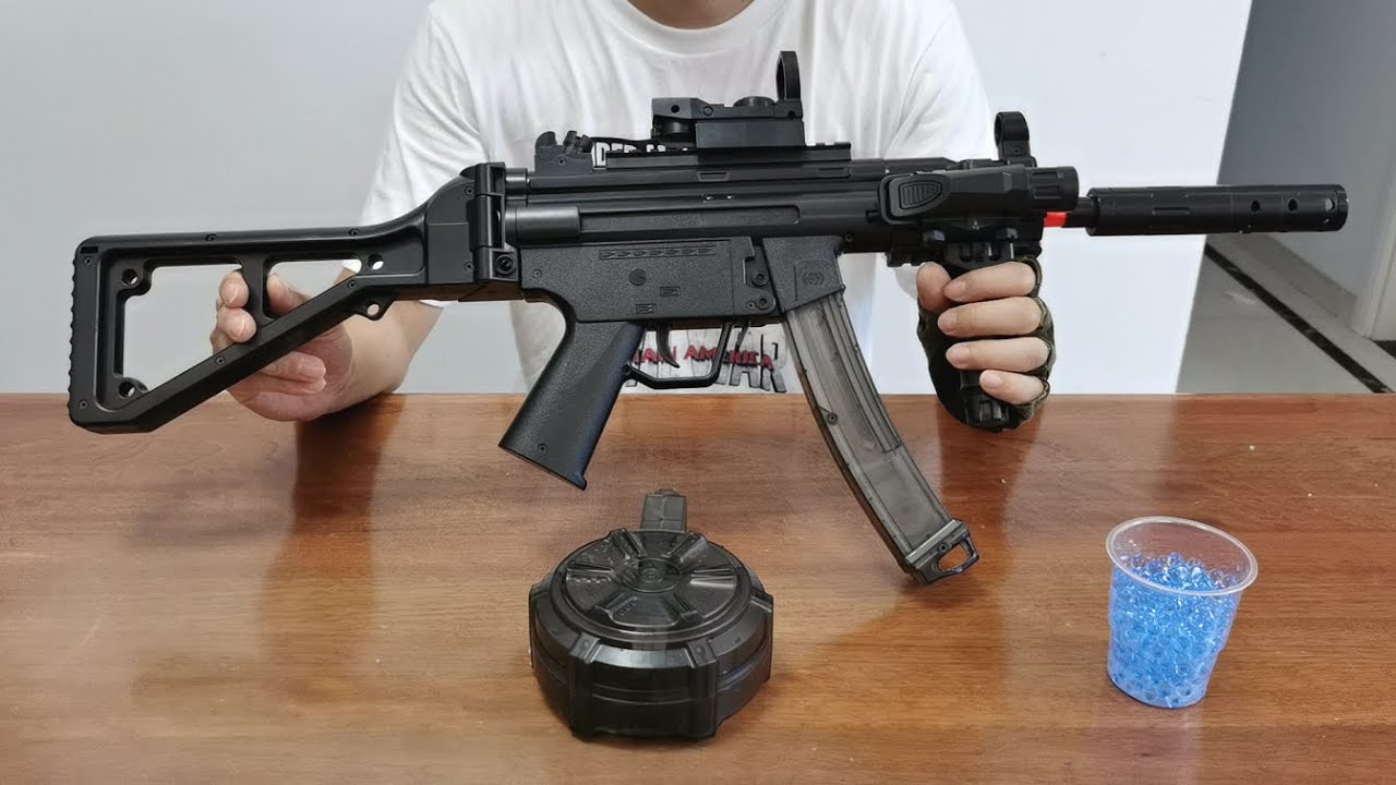 MP5K Gel Blaster with Drum Unboxing 2022  - Electric Splatter Ball Toy Gun