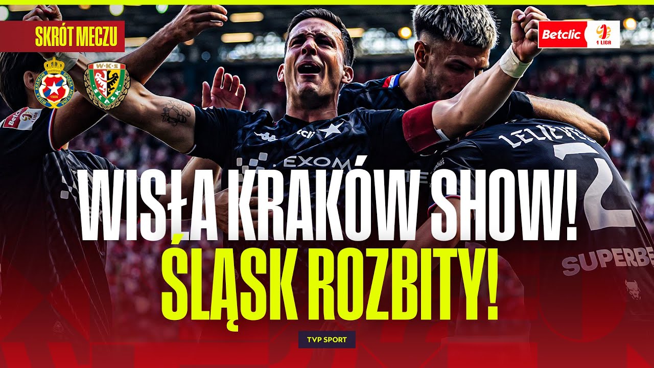SKRÓT: WISŁA KRAKÓW - ŚLĄSK WROCŁAW. NIESAMOWITA BIAŁA GWIAZDA, HAT-TRICK RODADO! BETCLIC 1 LIGA