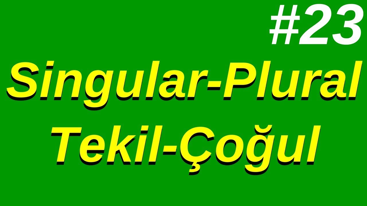 23- Singular - Plural (Tekil - &Ccedil;oğul)