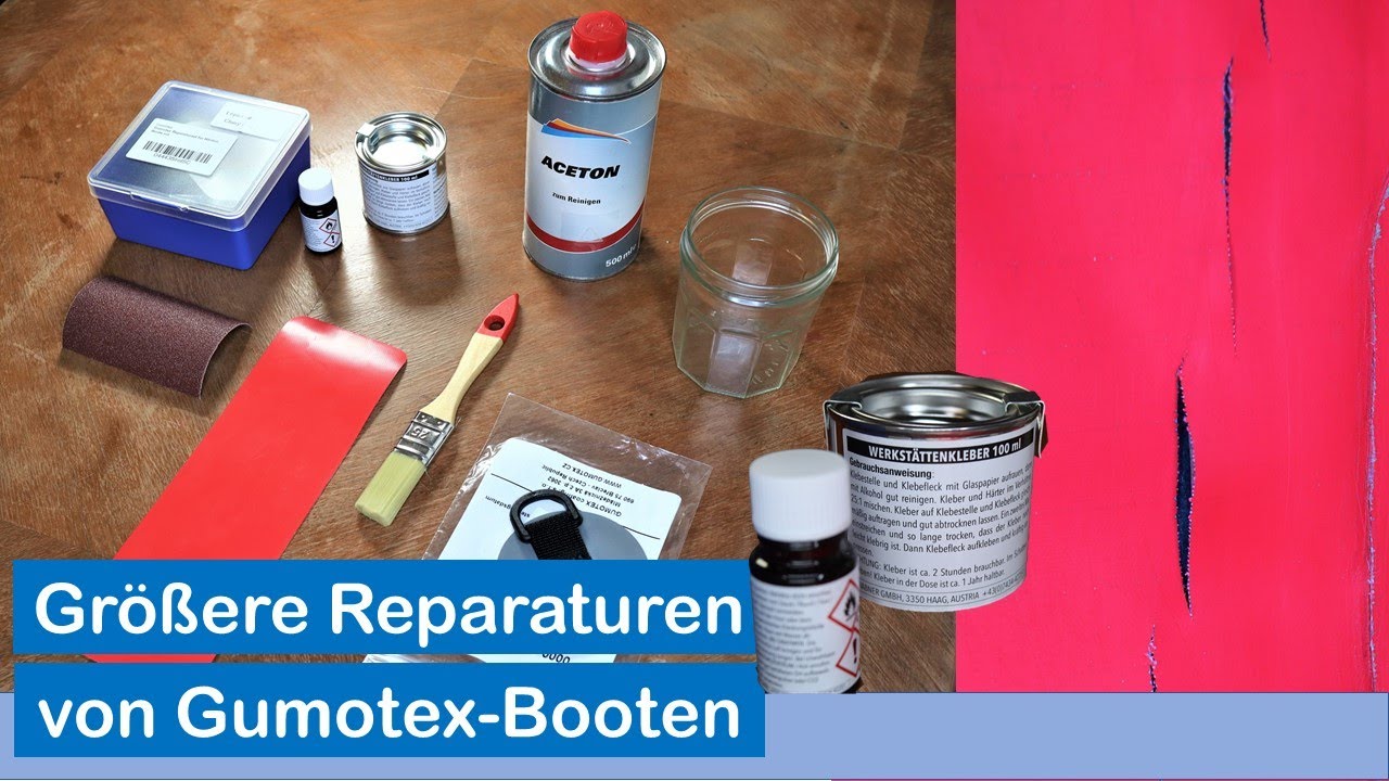 Größere Reparaturen und Klebearbeiten bei Gumotex-Booten mit Grabner-Werkstättenkleber