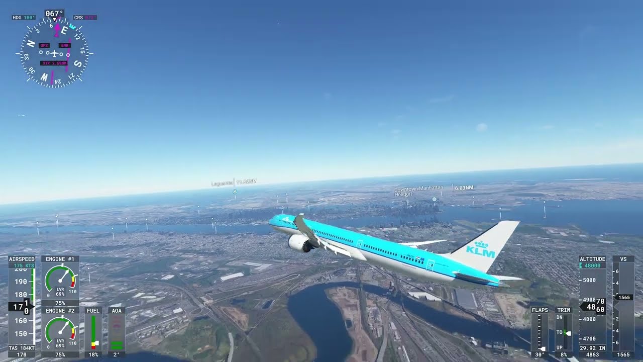 KEWR Takeoff and Overview Newark Liberty International Airport B787-10  #msfs #msfsxbox #planes