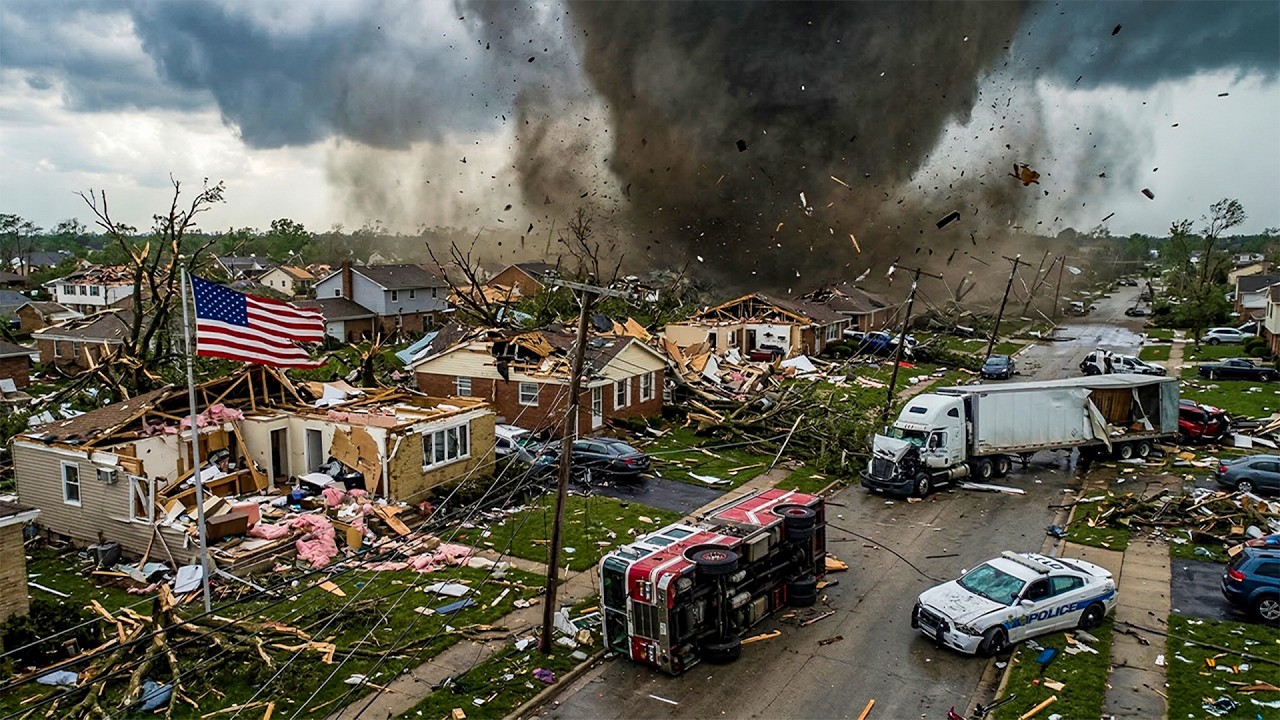 Illinois in Ruins! Monster Tornado Slams Illinois Leaving Homes, Cars Destroyed in Kankakee