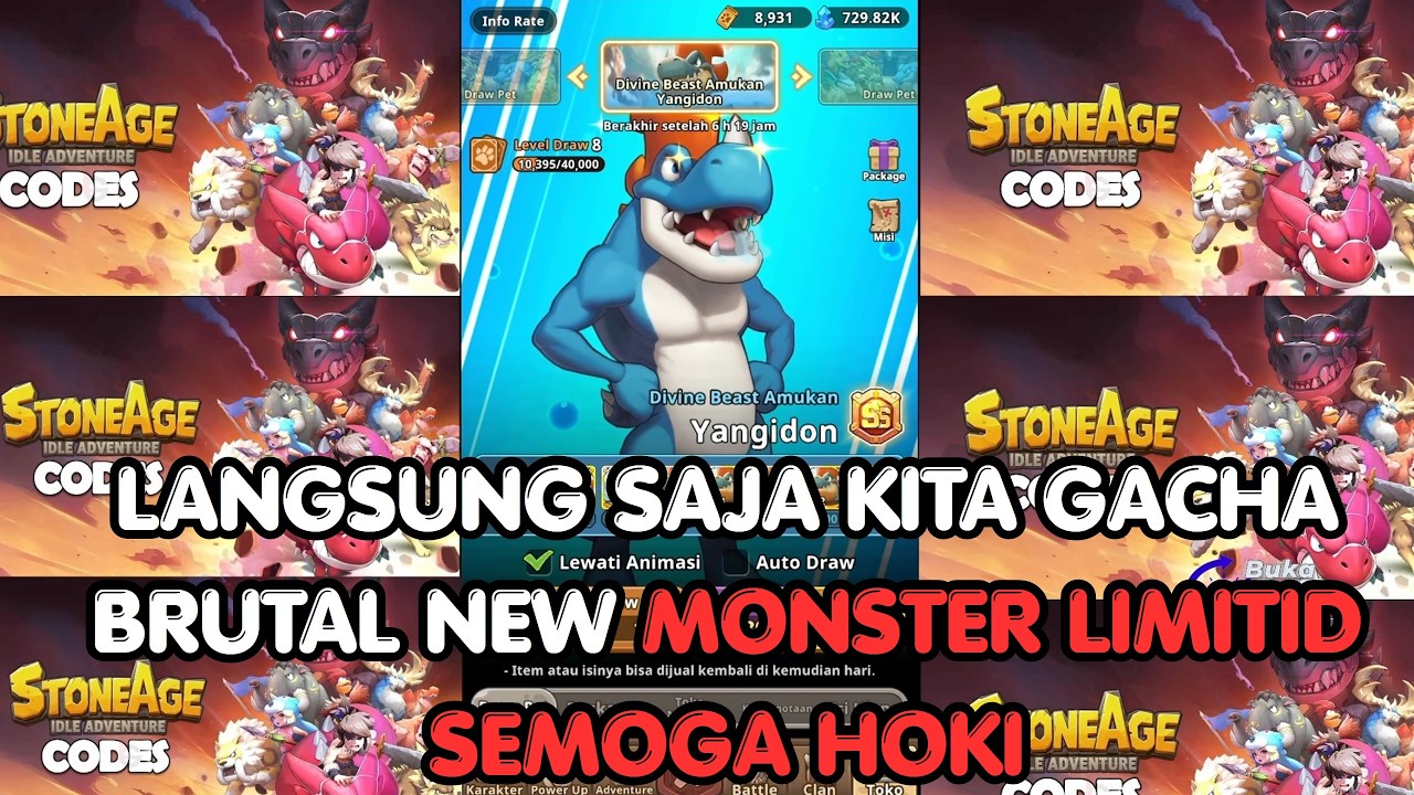 LANGSUNG SAJA KITA GACHA BRUTAL NEW MONSTER  LIMITID SEMOGA HOKI - StoneAge: Idle Adventure