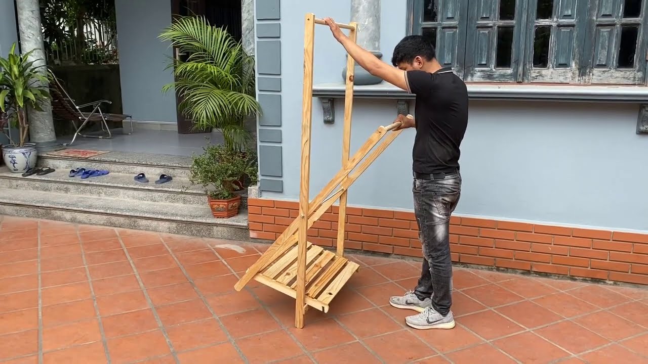 Best DIY Woodworking Projects // How To Build A Convenient Folding Clothes Racks