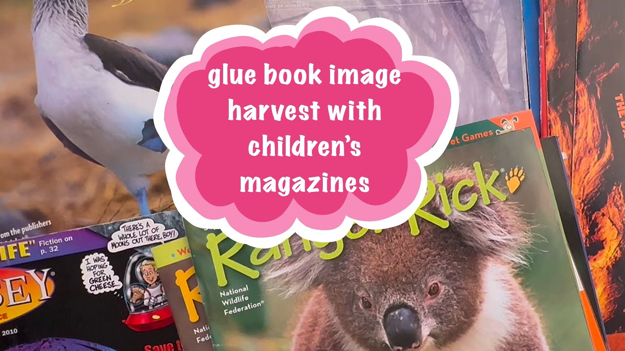 harvesting some children’s nature & science magazines for images to use in glue books #gluebook 🔭🦝🌳