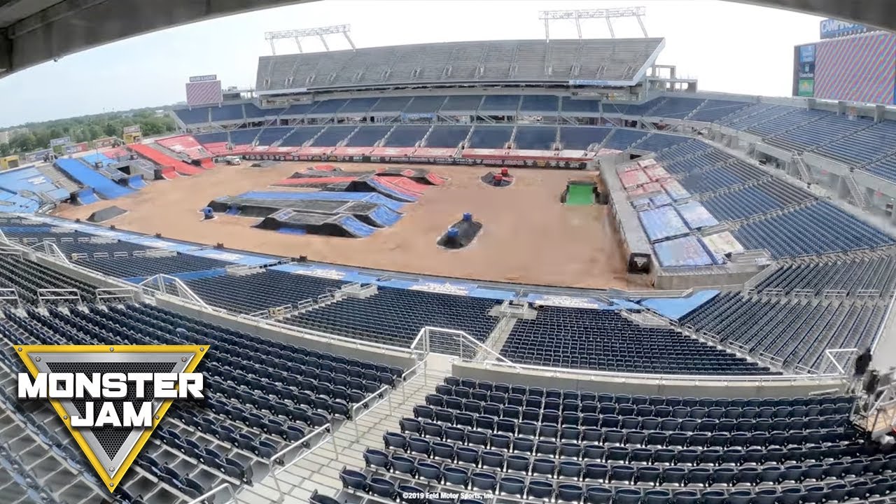 Time lapse of the Monster Jam World Finals XX (20) track! | Monster Jam