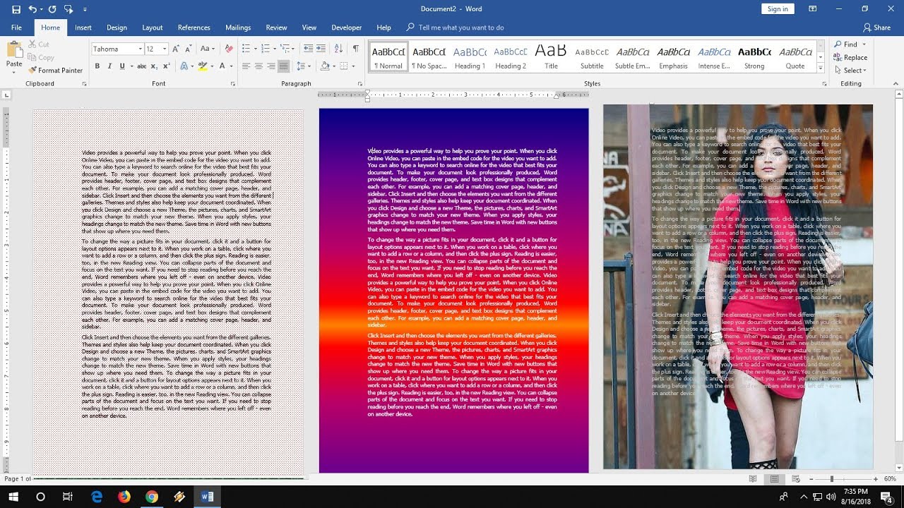 How to Add Color, Picture, Effects, Texture & Themes to MS Word