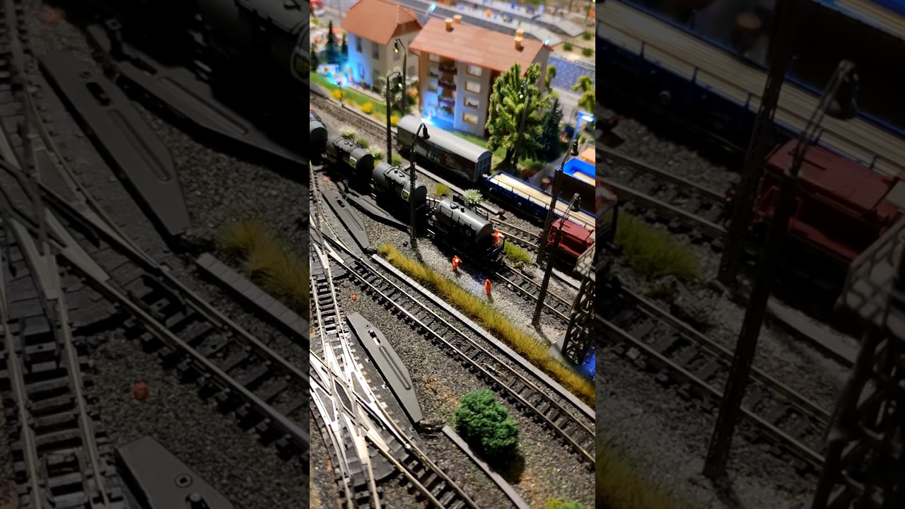 Modelleisenbahn Spur N, Tankwagen mit Rangierpersonal und Signallampe #1zu160