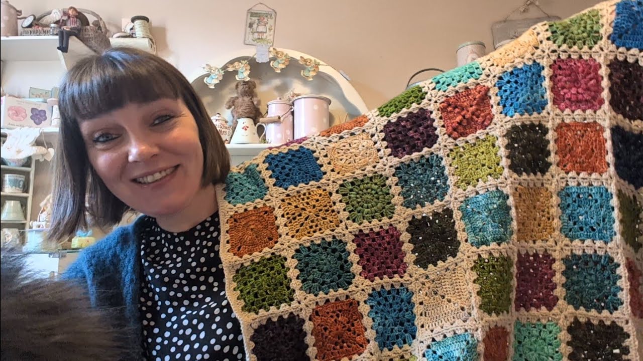 Stitched by Mrs D episode 68 - Finished advent blanket, shawl and Spring countdown box