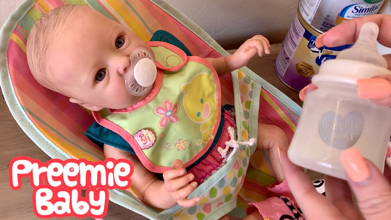 Preemie baby TINK (Sophie) after bath routine and grooming reborn role play